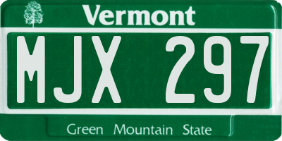 VT license plate MJX297