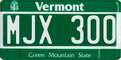 VT license plate MJX300