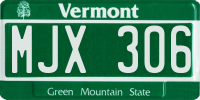 VT license plate MJX306