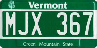 VT license plate MJX367