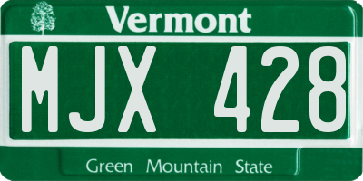 VT license plate MJX428