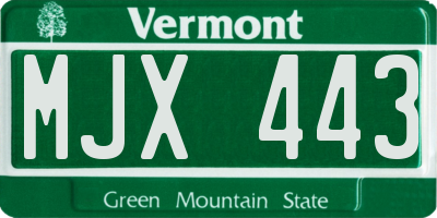 VT license plate MJX443