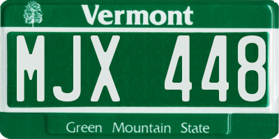 VT license plate MJX448