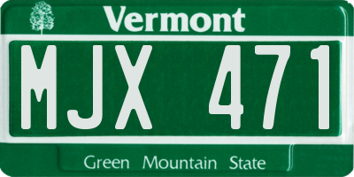 VT license plate MJX471