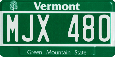 VT license plate MJX480