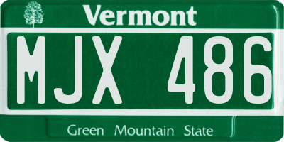 VT license plate MJX486
