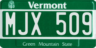 VT license plate MJX509