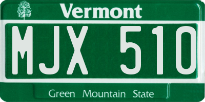 VT license plate MJX510