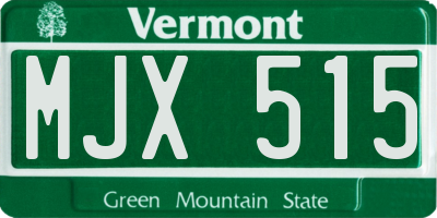 VT license plate MJX515