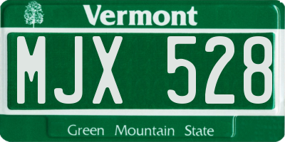 VT license plate MJX528