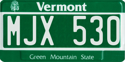 VT license plate MJX530