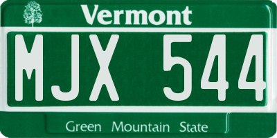 VT license plate MJX544