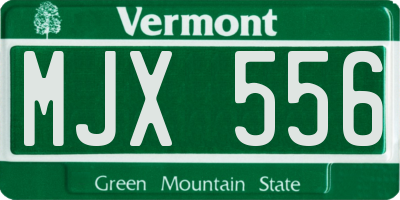 VT license plate MJX556