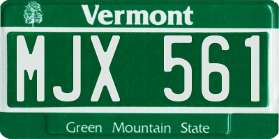 VT license plate MJX561