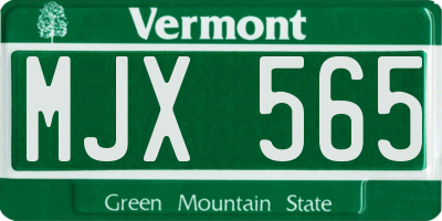 VT license plate MJX565