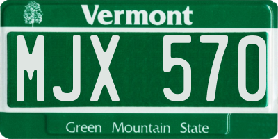 VT license plate MJX570