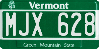 VT license plate MJX628