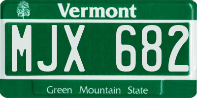 VT license plate MJX682