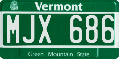 VT license plate MJX686