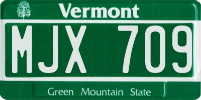 VT license plate MJX709