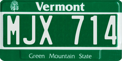 VT license plate MJX714