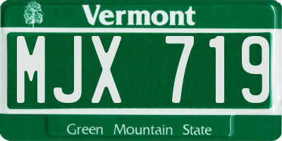 VT license plate MJX719