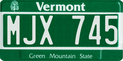 VT license plate MJX745
