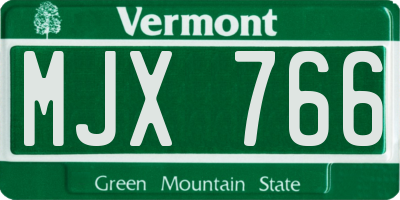 VT license plate MJX766