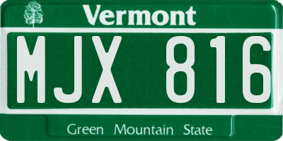 VT license plate MJX816