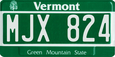 VT license plate MJX824