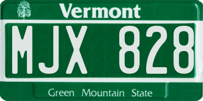 VT license plate MJX828