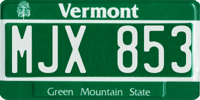 VT license plate MJX853