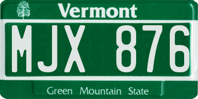VT license plate MJX876