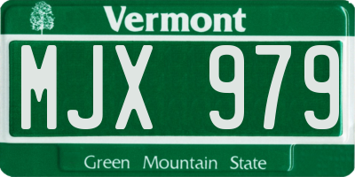 VT license plate MJX979