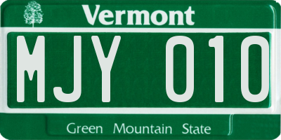 VT license plate MJY010