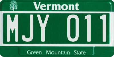 VT license plate MJY011