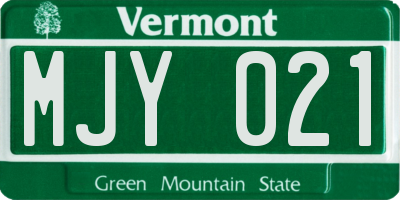 VT license plate MJY021