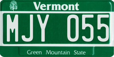 VT license plate MJY055