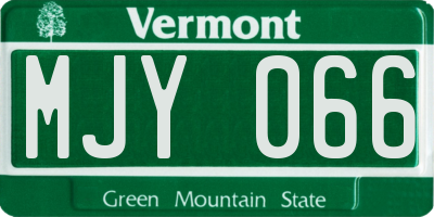 VT license plate MJY066