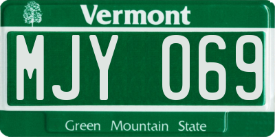 VT license plate MJY069