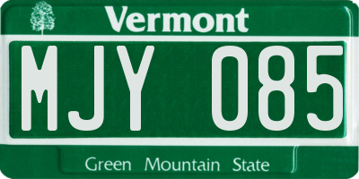 VT license plate MJY085