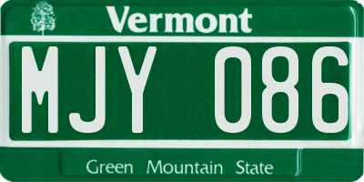 VT license plate MJY086