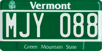 VT license plate MJY088