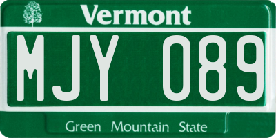 VT license plate MJY089