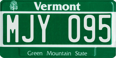 VT license plate MJY095