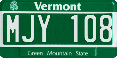 VT license plate MJY108
