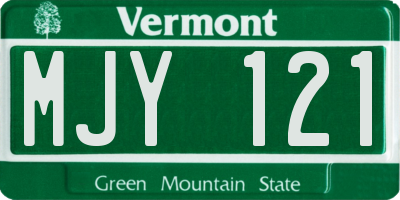 VT license plate MJY121