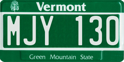 VT license plate MJY130