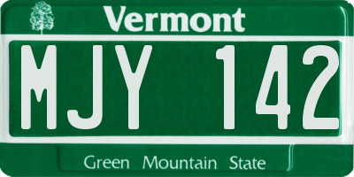VT license plate MJY142