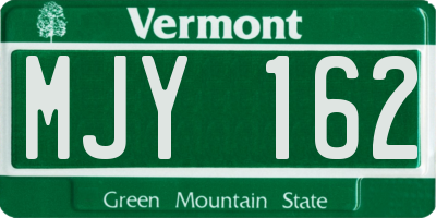 VT license plate MJY162